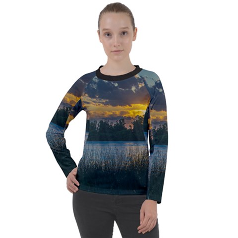 Peaceful Horizons of Uruguay  Women s Long Sleeve Raglan T