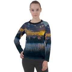 Peaceful Horizons of Uruguay  Women s Long Sleeve Raglan T