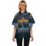 Peaceful Horizons of Uruguay  Women s Batwing Button Up Shirt