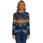 Peaceful Horizons of Uruguay  Long Sleeve Crew Neck Pullover Top