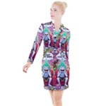 Huiok Button Long Sleeve Dress