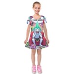 Huiok Kids  Short Sleeve Velvet Dress