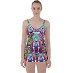 Huiok Tie Front Two Piece Tankini