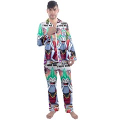 Men s Long Sleeve Satin Pajamas Set 