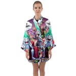 Huiok Long Sleeve Satin Kimono