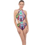 Huiok Halter Side Cut Swimsuit