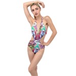 Huiok Plunging Cut Out Swimsuit