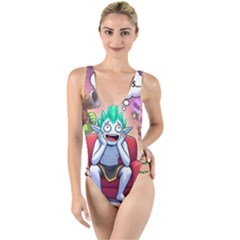 High Leg Strappy Swimsuit 