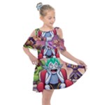 Huiok Kids  Shoulder Cutout Chiffon Dress