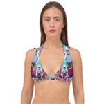 Huiok Double Strap Halter Bikini Top