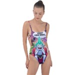 Huiok Tie Strap One Piece Swimsuit