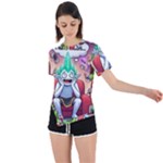 Huiok Asymmetrical Short Sleeve Sports T-Shirt