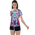 Huiok Back Circle Cutout Sports T-Shirt