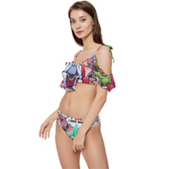 Ruffle Edge Tie Up Bikini Set	 