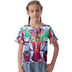 Kids  Cuff Sleeve Scrunch Bottom T-Shirt 