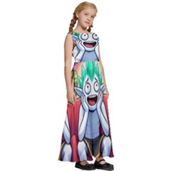 Kids  Satin Sleeveless Maxi Dress 