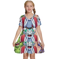 Kids  Short Sleeve Tiered Mini Dress 