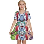 Huiok Kids  Short Sleeve Tiered Mini Dress