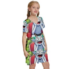 Kids  Short Sleeve Tiered Mini Dress 