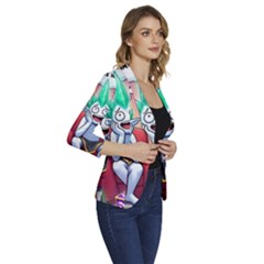 Women s One-Button 3/4 Sleeve Short Jacket 