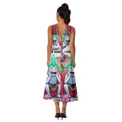 Sleeveless Cross Front Cocktail Midi Chiffon Dress 