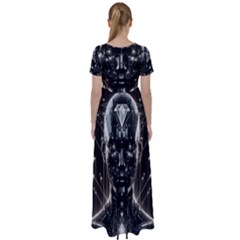 High Waist Short Sleeve Maxi Dress 