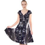 Robotics Robot Technology Future Cap Sleeve Front Wrap Midi Dress