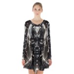 Robotics Robot Technology Future Long Sleeve Velvet V-neck Dress