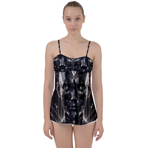 Robotics Robot Technology Future Babydoll Tankini Top from ArtsNow.com