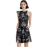 Robotics Robot Technology Future Cocktail Party Halter Sleeveless Dress With Pockets