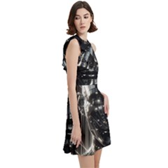 Cocktail Party Halter Sleeveless Dress With Pockets 