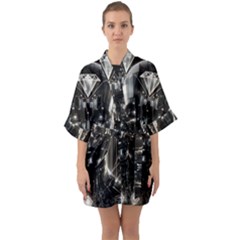 Half Sleeve Satin Kimono  