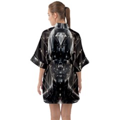 Half Sleeve Satin Kimono  