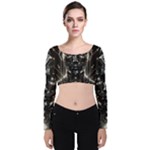 Robotics Robot Technology Future Velvet Long Sleeve Crop Top