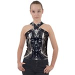 Robotics Robot Technology Future Cross Neck Velour Top