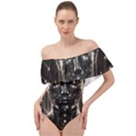 Robotics Robot Technology Future Off Shoulder Velour Bodysuit 