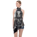 Robotics Robot Technology Future Halter Asymmetric Satin Top