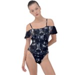 Robotics Robot Technology Future Frill Detail One Piece Swimsuit