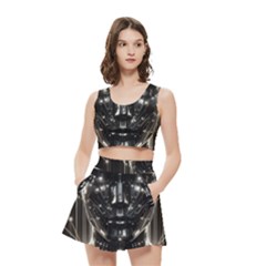 Robotics Robot Technology Future Women s Crop Top Pleated Skater Rave Skirt from ArtsNow.com