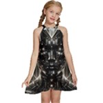 Robotics Robot Technology Future Kids  Halter Collar Waist Tie Chiffon Dress