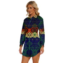 Womens Long Sleeve Shirt Dress 