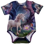 a whimsically enchanting digital illustration feat Baby Short Sleeve Bodysuit