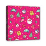 cute pink christmas pattern Mini Canvas 6  x 6  (Stretched)