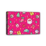 cute pink christmas pattern Mini Canvas 6  x 4  (Stretched)