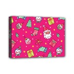 cute pink christmas pattern Mini Canvas 7  x 5  (Stretched)