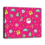 cute pink christmas pattern Canvas 14  x 11  (Stretched)