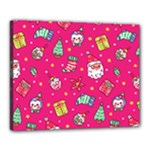 cute pink christmas pattern Canvas 20  x 16  (Stretched)