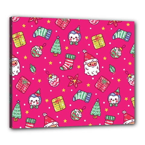 cute pink christmas pattern Canvas 24  x 20  (Stretched) from ArtsNow.com