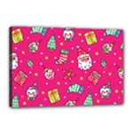 cute pink christmas pattern Canvas 18  x 12  (Stretched)