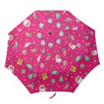 cute pink christmas pattern Folding Umbrellas